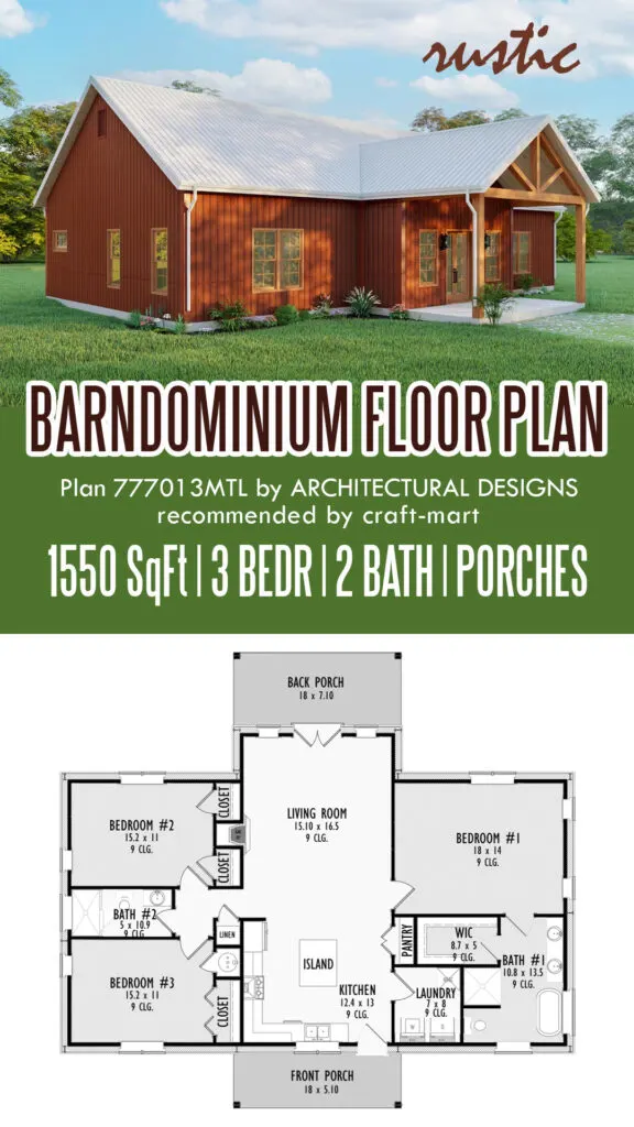 1550 SqFt rustic barndominium on budget