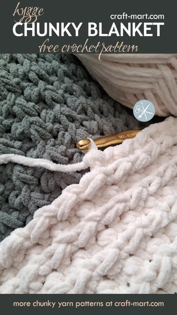 learn to crochet a hygge chunky blanket