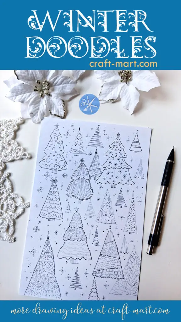Winter Doodles: Christmas Trees