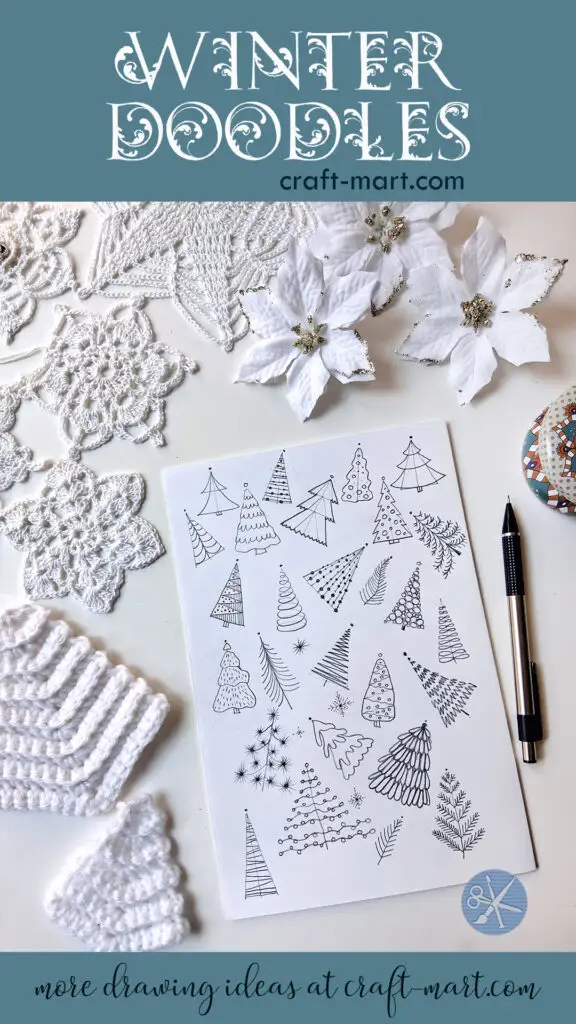 winter doodles - trees
