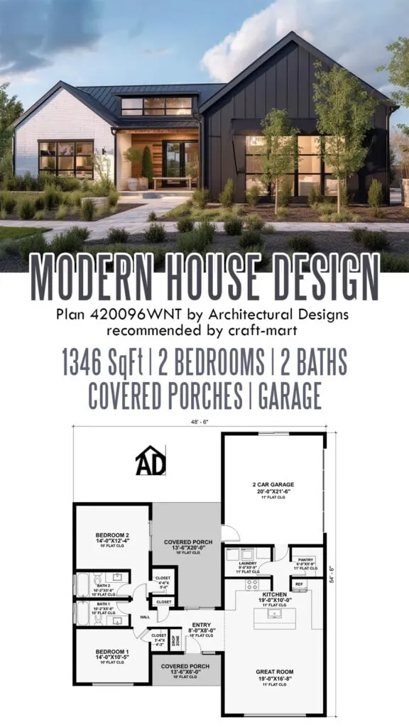 2-Bedroom Modern Cottage with Rear Garage