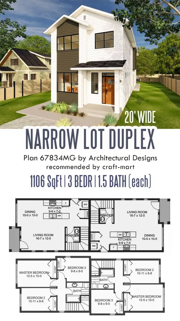 Contemporary Duplex for a Narrow Lot