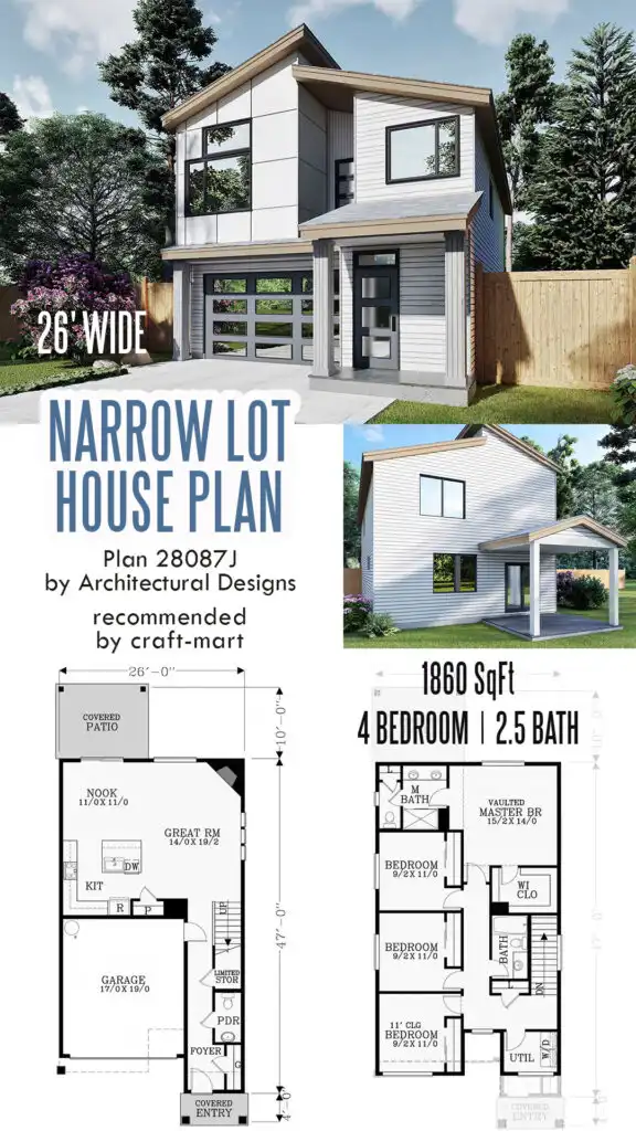 Modern Narrow Lot House Plan