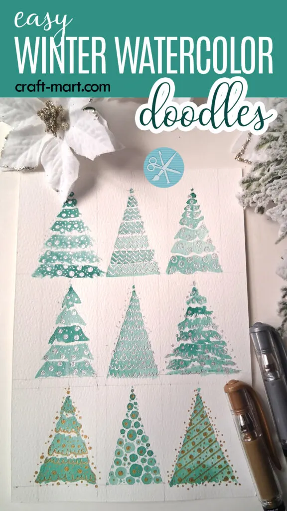 easy winter watercolor doodles