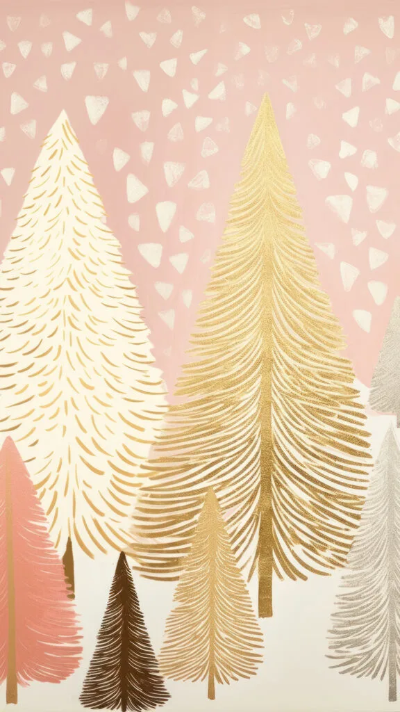 Whimsical Pink Winter Forest