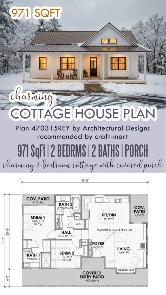 Charming 2-Bedroom Cottage with Covered Porch