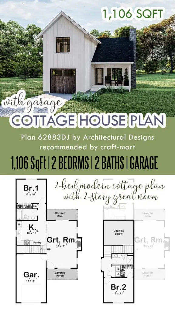 Small Cottage with Garage (1,106 sqft)
