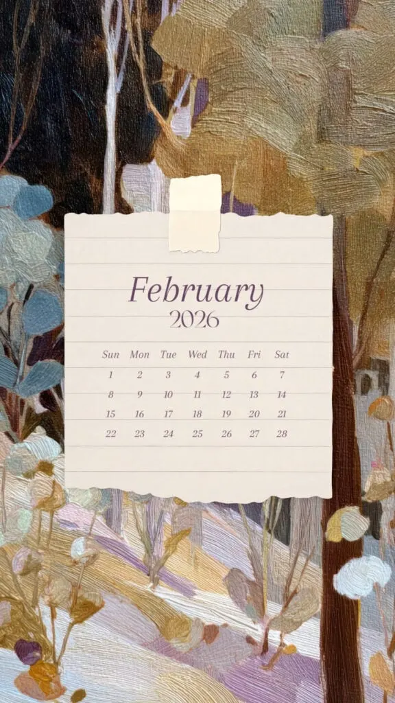 vision board basics - February 2026 calendar