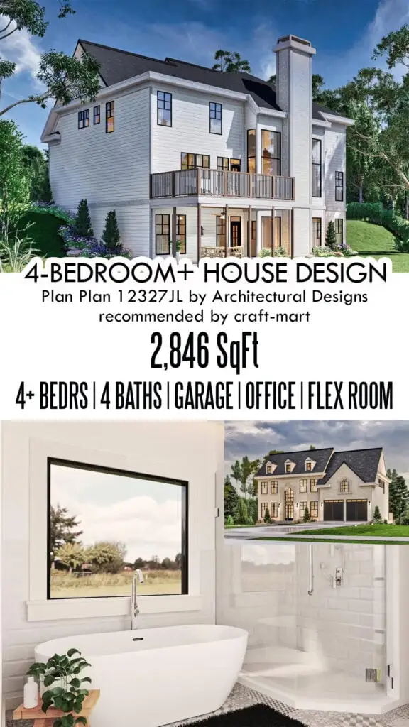 4-BedroomTraditional Style House Plan