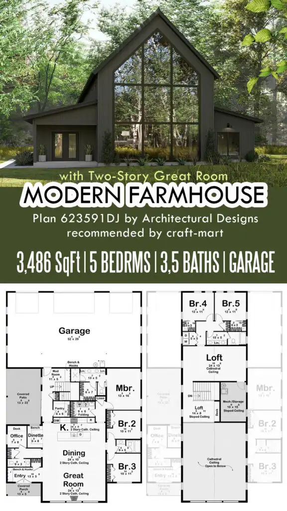 Modern Barndominium w/Great Room & Shop