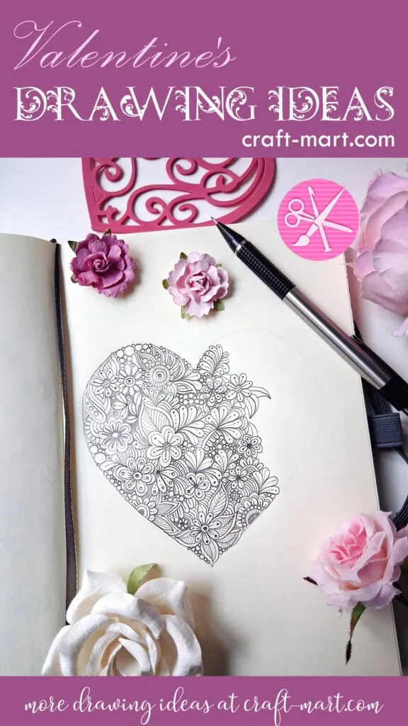 Drawing Idea: Heart Filled with Flower Doodles