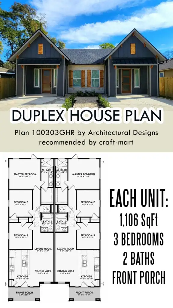 Modern Duplex with 1,100 SqFt Units