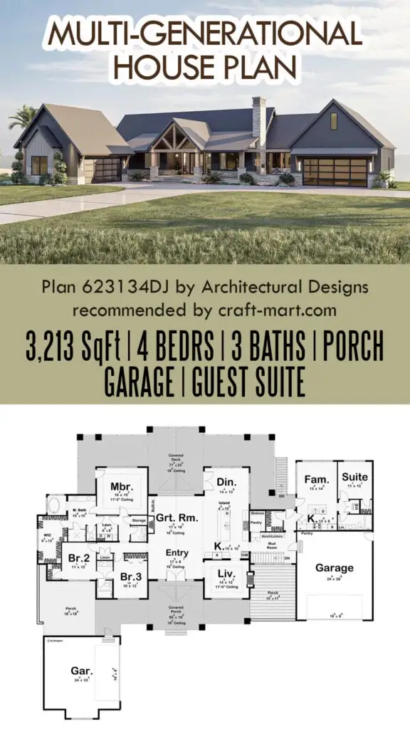 Multi-Generational Lake House Plan with In-Laws' Suite