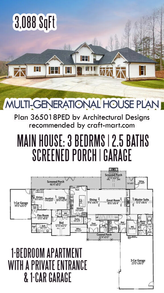 Craftsman Multi-Family Home Plan - 3,088 sq.ft