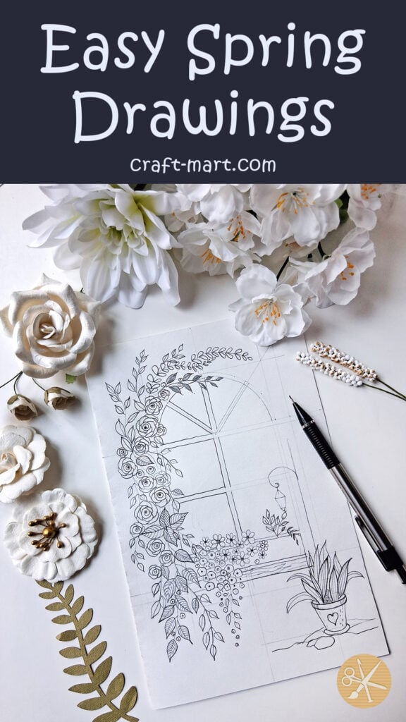 Easy Spring Drawings: Window Sketch