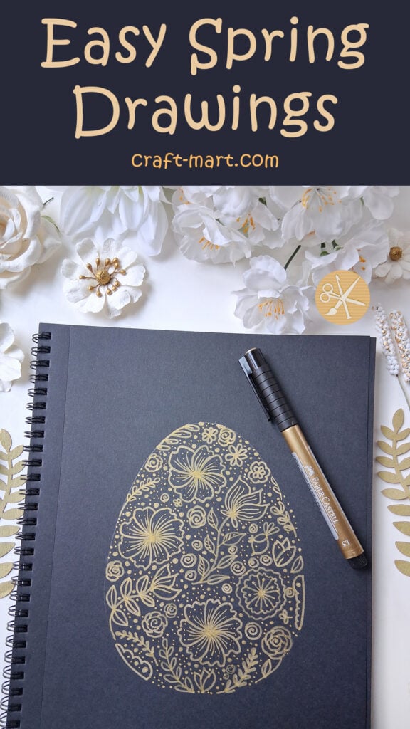 Golden Easter Egg Drawing