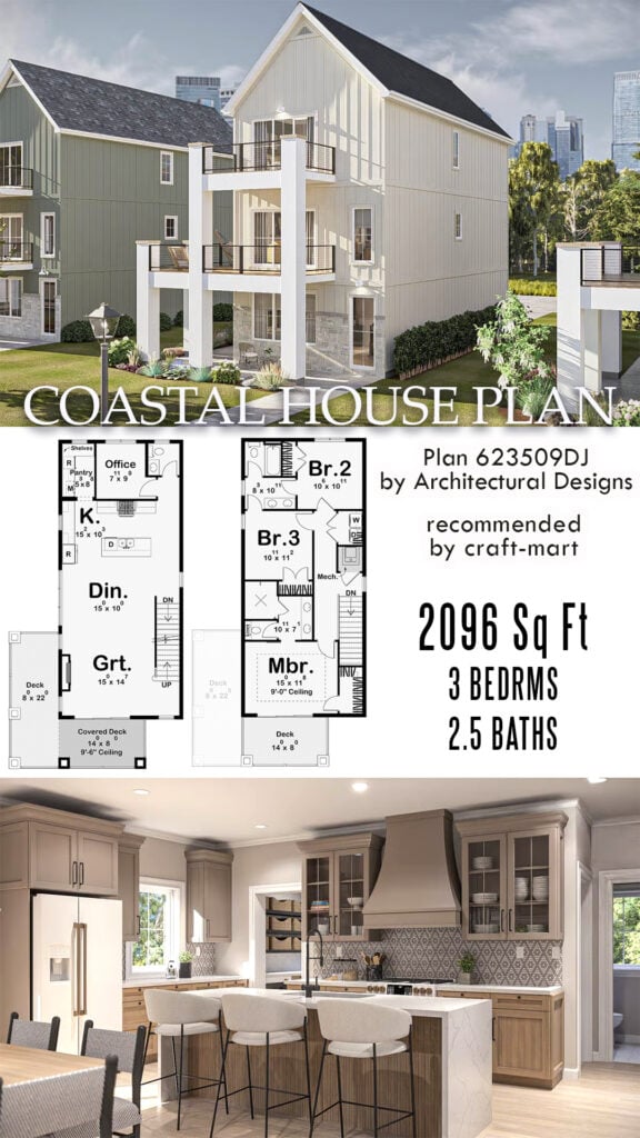 3-Story Coastal Contemporary House Plan