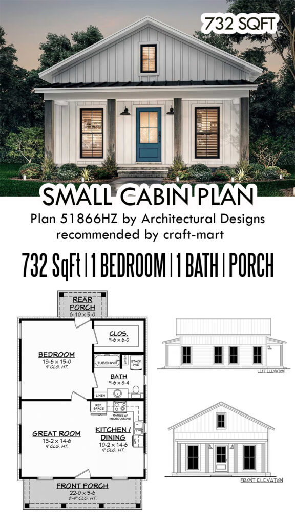 Small Farmhouse Cabin (732 sqft)