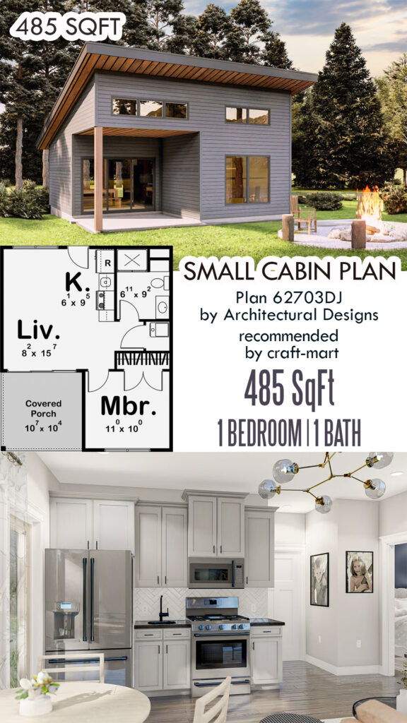 Modern Shed-Roof Cabin (485 sqft)