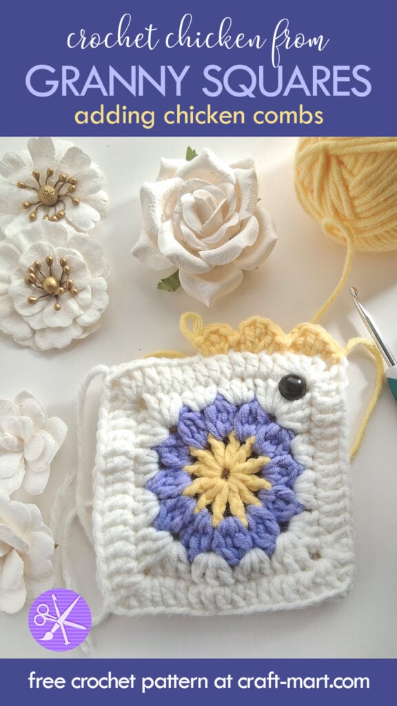 Crochet Chicken from Squares