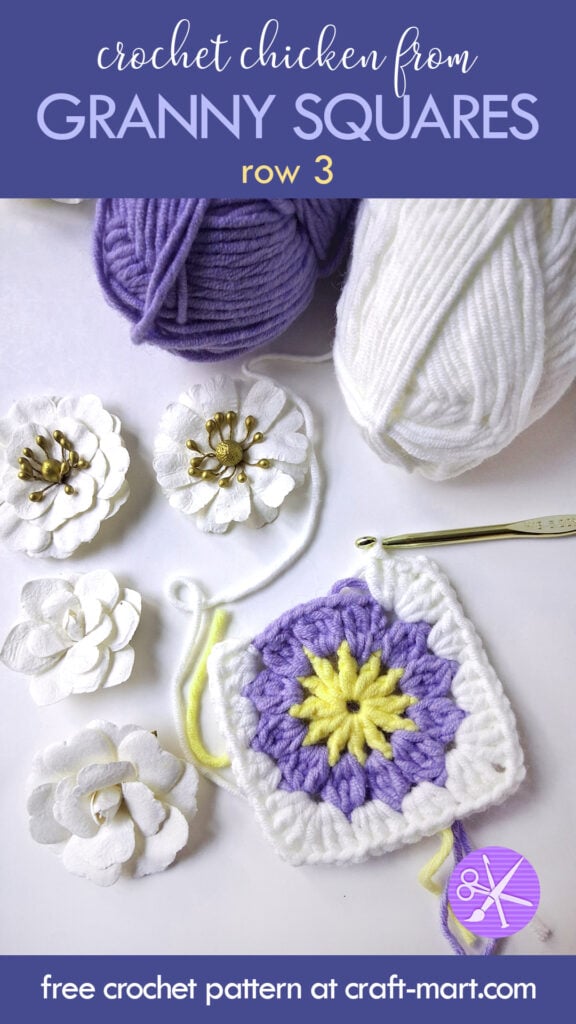 Row 3 for Crochet Chicken