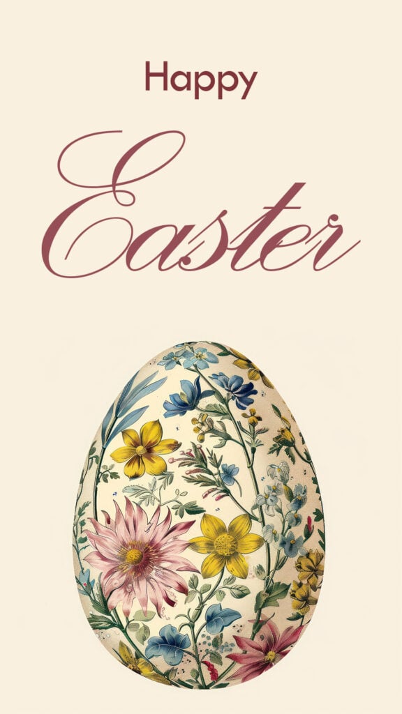Happy Easter Vintage Egg Wallpaper