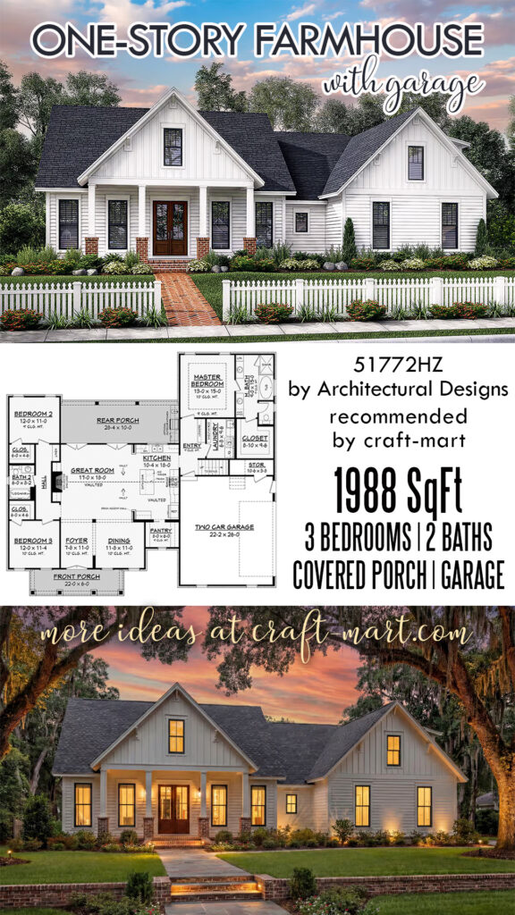 Single-Level Farmhouse Plan (1,988 sqft)