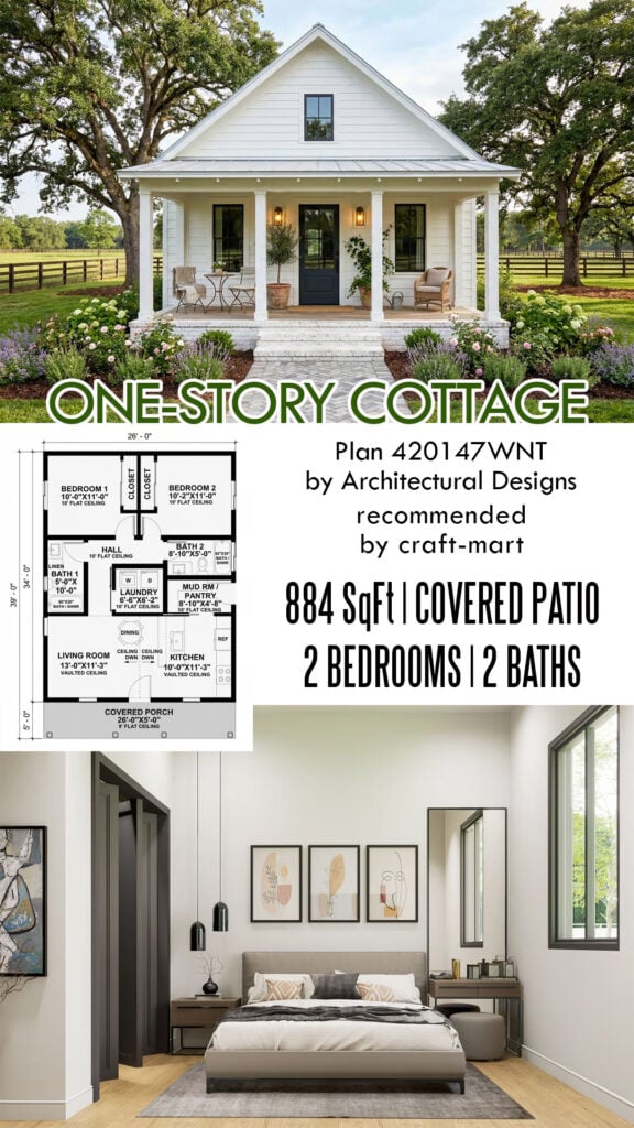 Cozy One-Story Cottage (884 SqFt)
