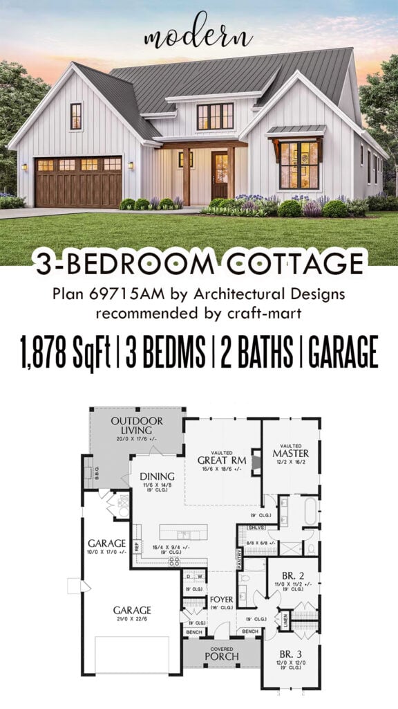Modern 3-Bedroom Cottage (1,878 sqft)