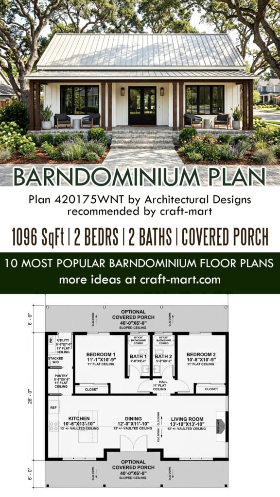 Small One-Story Barndominium Plan