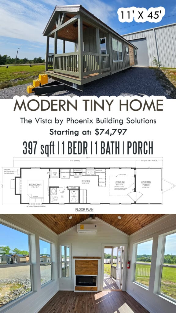 modern tiny home The Vista - 397 sq ft