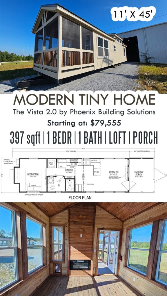 spacious tiny home model with loft - 397 sqft