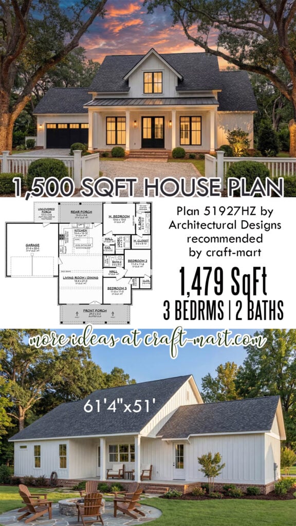 1500 Sq Ft Cottage with 2-Car Garage