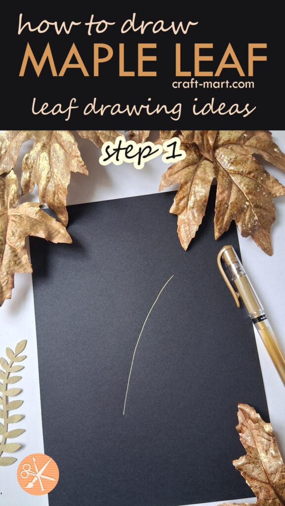 leaf drawing step by step - step 1