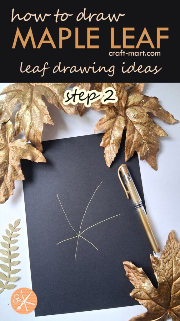 leaf drawing step by step - step 2