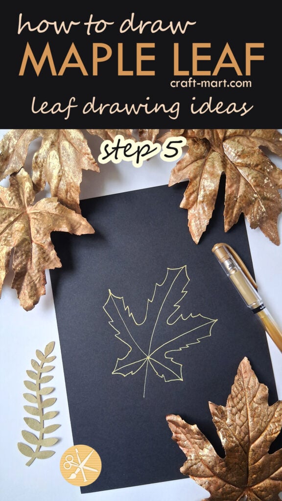 leaf drawing step by step - step 5