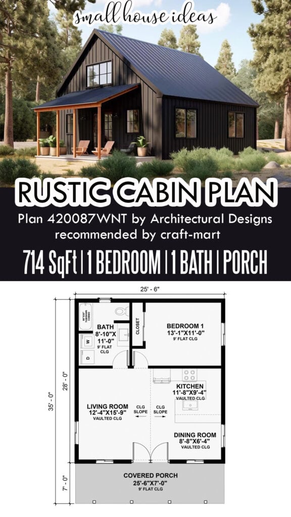 Rustic Small Cabin (714 Sq Ft)