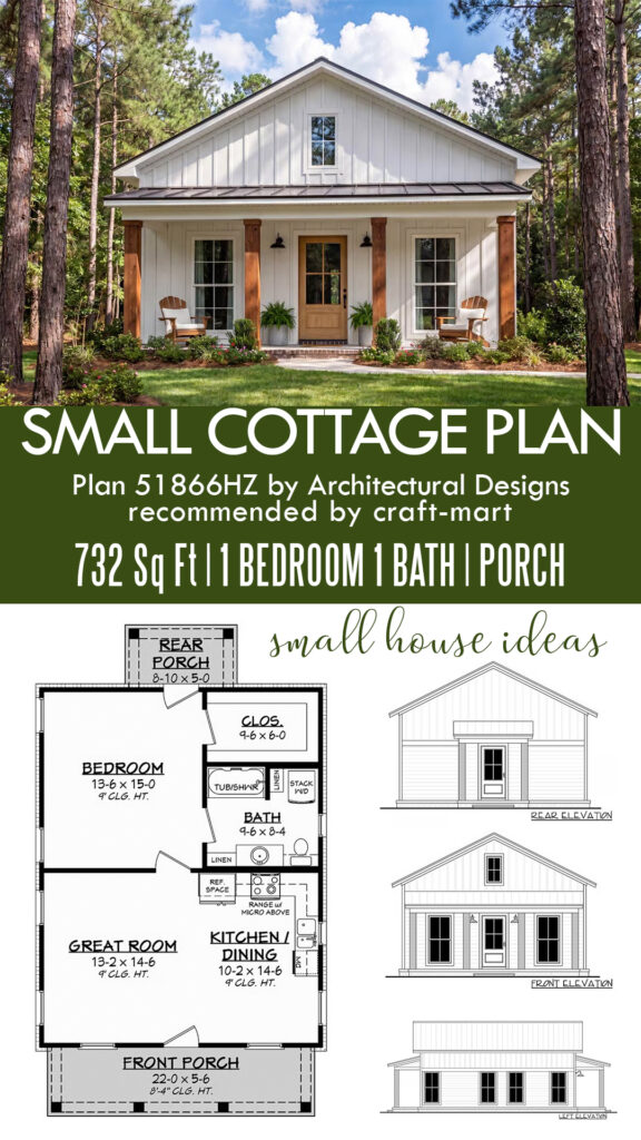 Classic Small Cottage (732 Sq Ft)