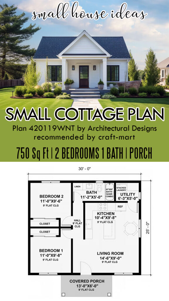 Small 2-Bedroom Cottage (750 Sq Ft)