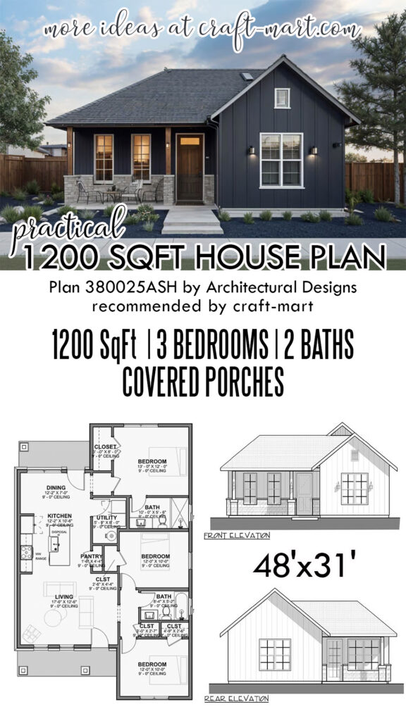 48'x31' Practical Modern Cottage