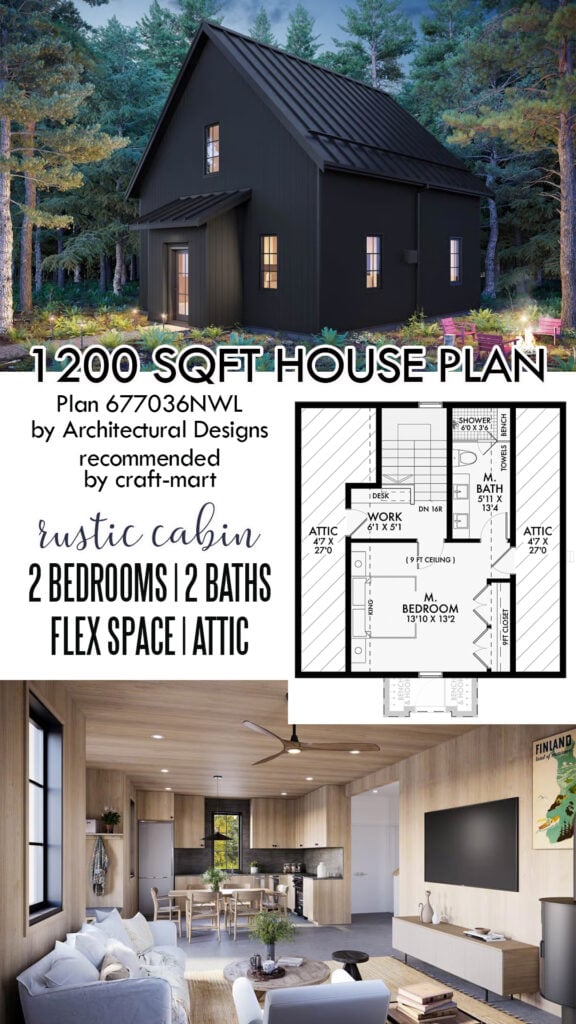 2-Bedroom Cabin with Flex Space - 1200 sqft 