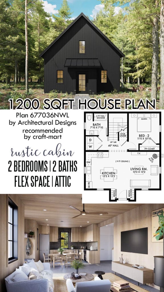 Contemporary 2-Bedroom Cabin with Flex Space